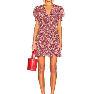 Saloni Lea Wrap Silk Mini Dress